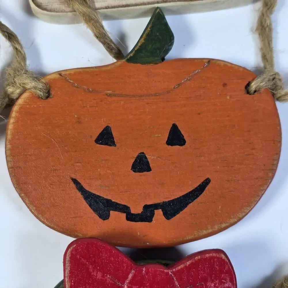 Primitive Holiday Decor Hanging Signs Lot Seasonal Wood Folk Art Rustic Country